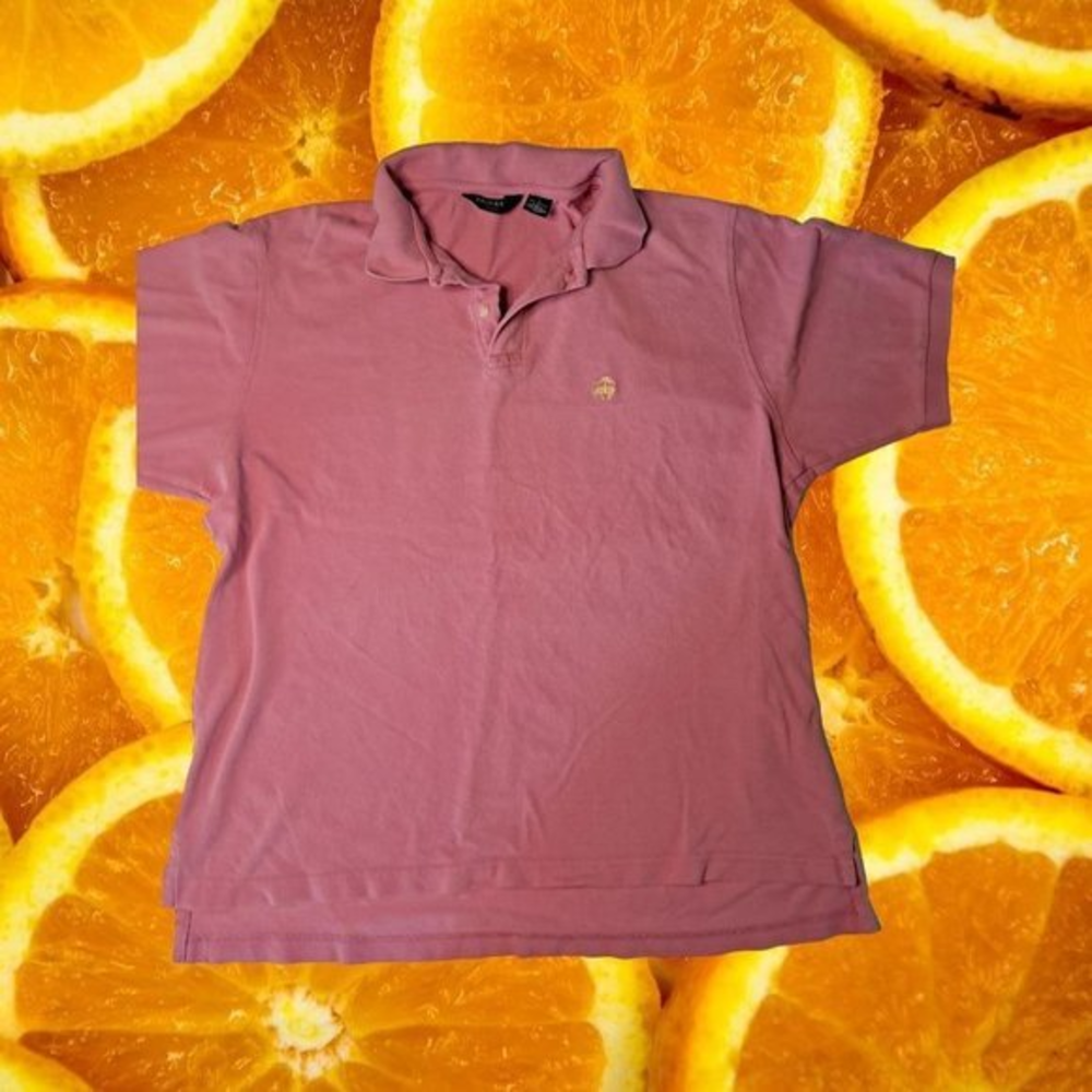 PINK Brooks Sport Polo With Embroidered Logo on‎ Front Size Large
